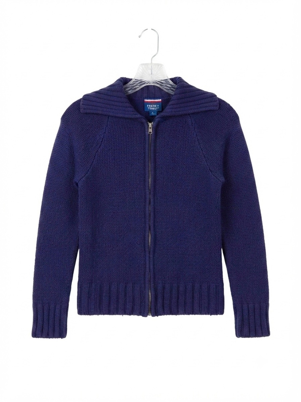 French Toast Navy Zip Front School Uniform Sweater Size 10/12 Large